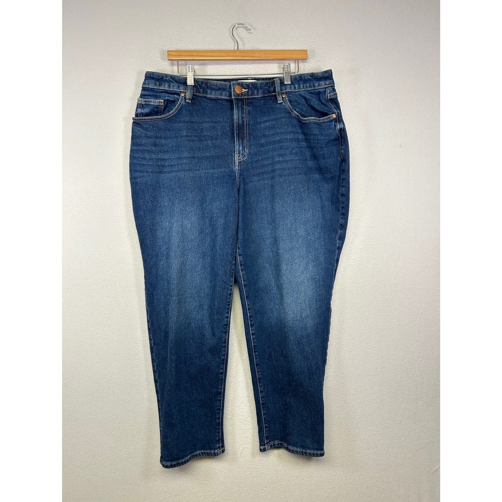 Casual Lane Bryant Women 16S Blue Mid-Rise Boyfriend Jeans‎ Medium Wash Stretch